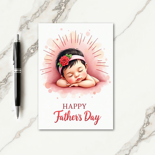 Sleeping Baby Fathers Day Card