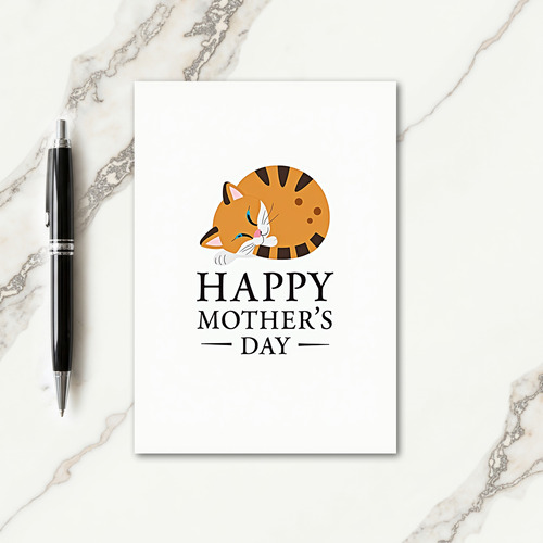 Sleeping Cat Mothers Day Card