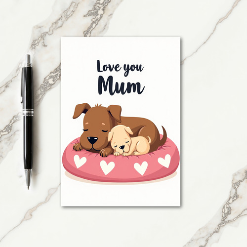 Sleeping Dogs Mothers Day Card