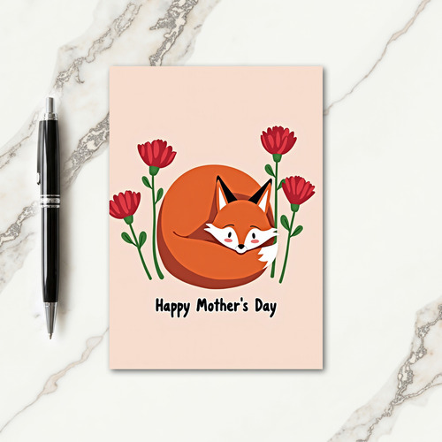 Sleeping Fox Mothers Day Card