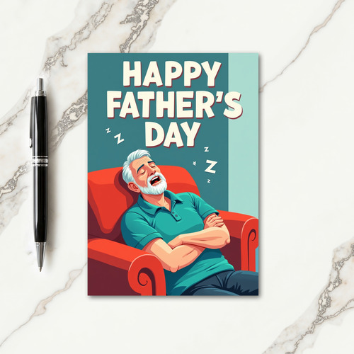 Sleeping Grandfather Fathers Day Card