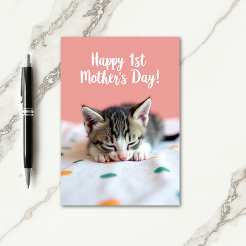 Sleeping Kitten Mothers Day Card