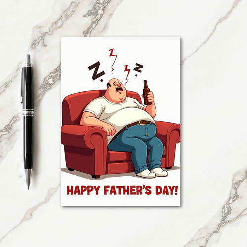 Sleeping Man Fathers Day Card