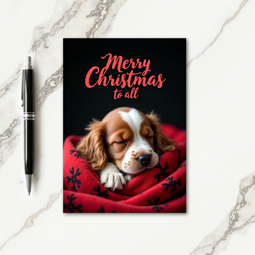 Sleeping Pup Christmas Card