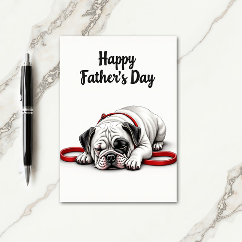 Sleepy Bulldog Fathers Day Card
