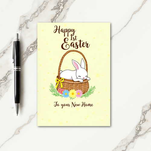 Sleepy Critter In Basket Card