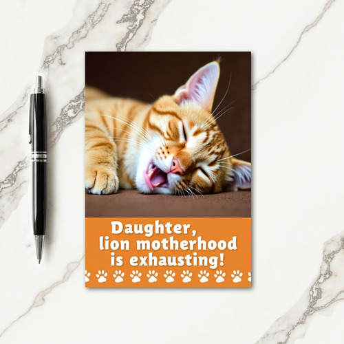 Sleepy Kitten Mothers Day Card