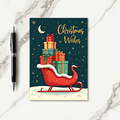 Sleigh Full Of Gifts Christmas Card