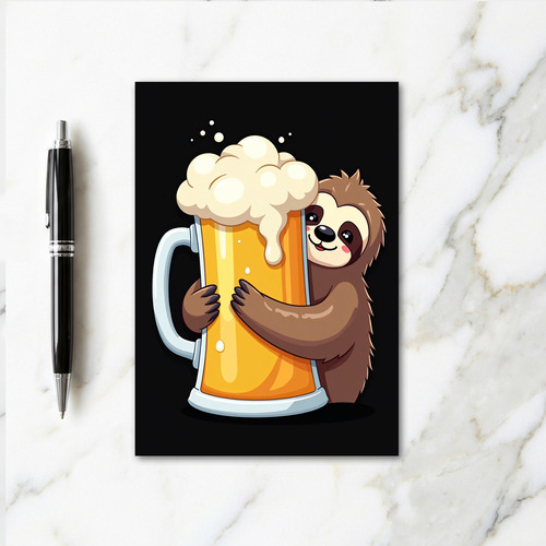Sloth Beer Cheers Happy Day Card