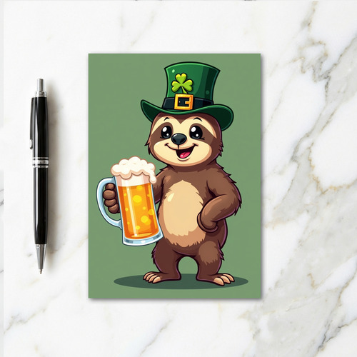 Sloth Shamrock Celebration Card