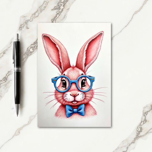 Smart Bunny Portrait Card