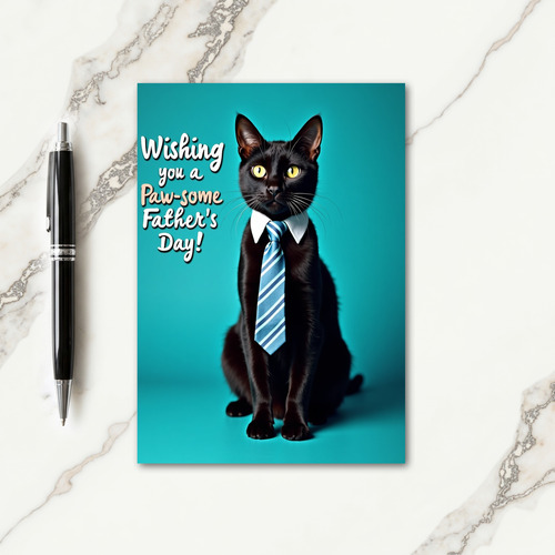 Smart Cat Fathers Day Card
