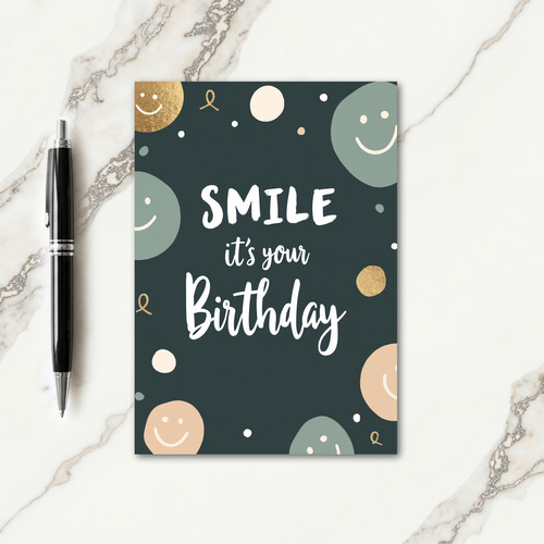 Smile Brushstroke Birthday Card