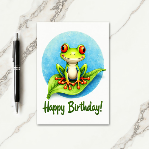 Smiling Amphibian Birthday Card