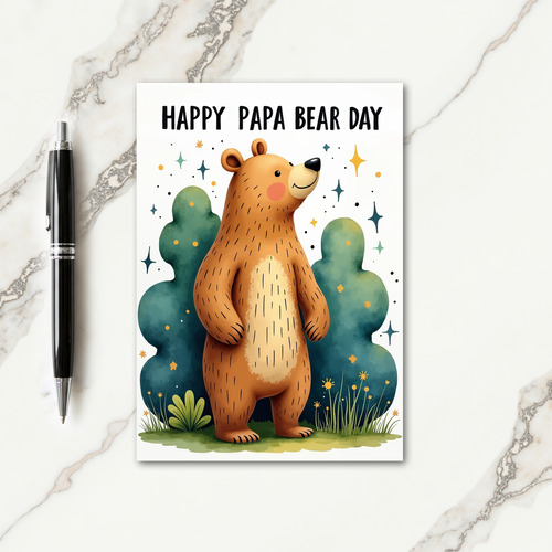 Smiling Bear Fathers Day Art Card