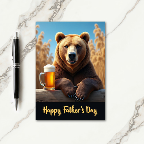 Smiling Bear Sweet Fathers Day Card