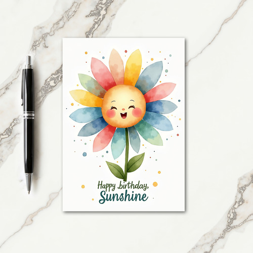 Smiling Bloom Birthday Card