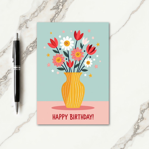 Smiling Blooms Birthday Card