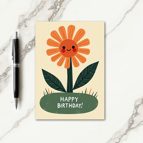 Smiling Blossom Birthday Card