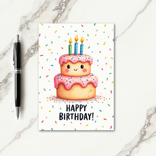 Smiling Cake Birthday Card