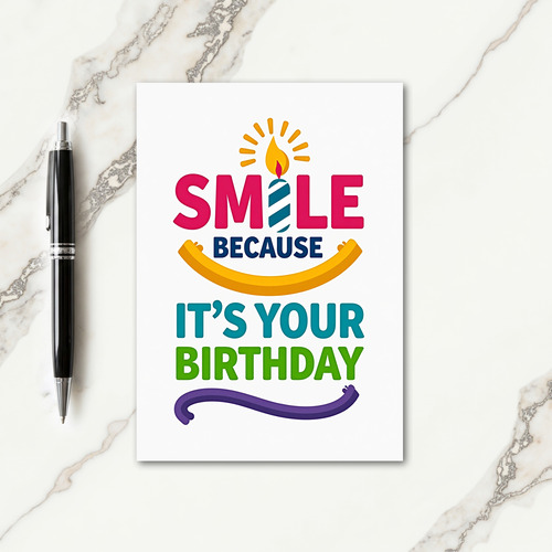 Smiling Candle Birthday Card