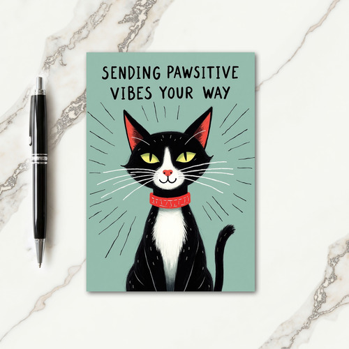 Smiling Cat Fathers Day Card