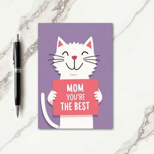 Smiling Cat Moms Best Day Card
