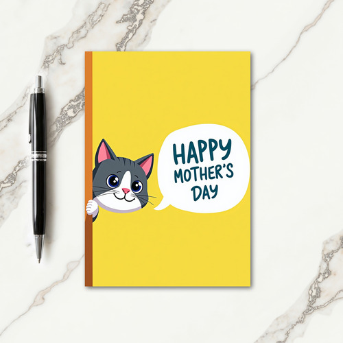 Smiling Cat Mothers Day Card