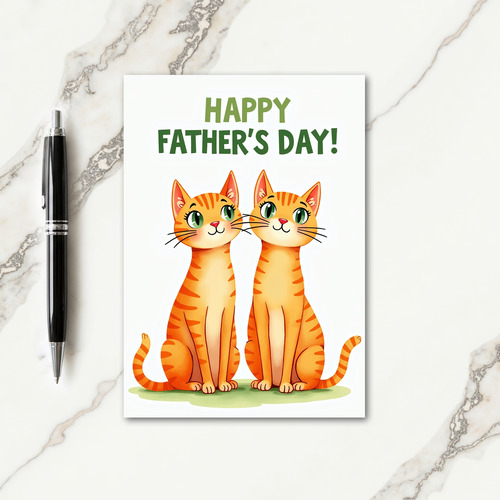 Smiling Cats Fathers Day Card