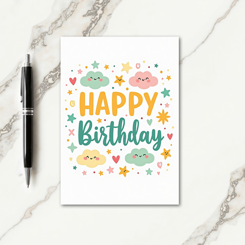 Smiling Clouds Birthday Card