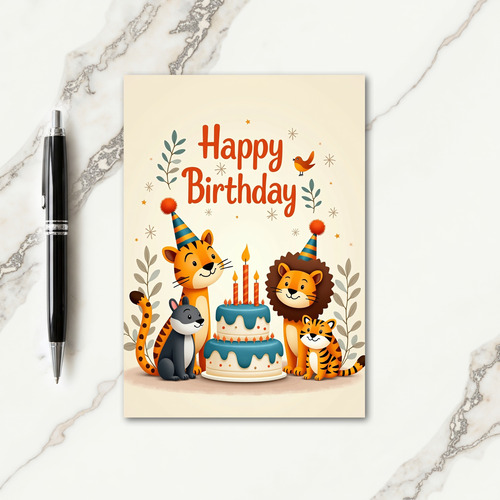 Smiling Critters Birthday Card