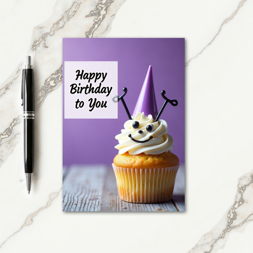 Smiling Cupcake Birthday Card