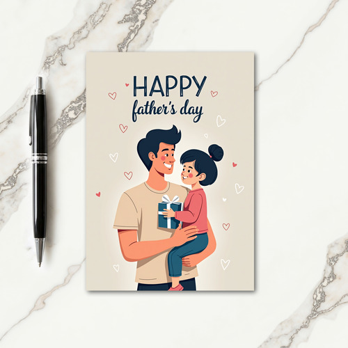 Smiling Dad Child Art Card