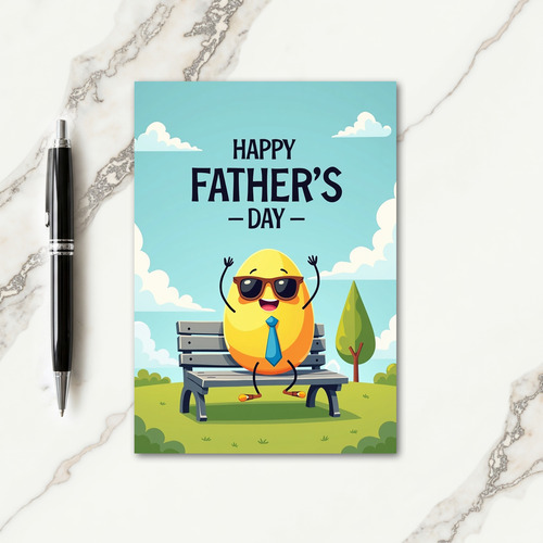 Smiling Dad Park Bench Card