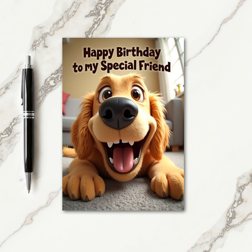 Smiling Dog Birthday Card