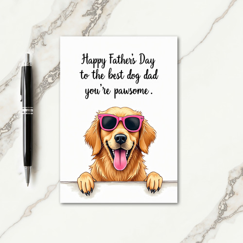 Smiling Dog Fathers Day Card