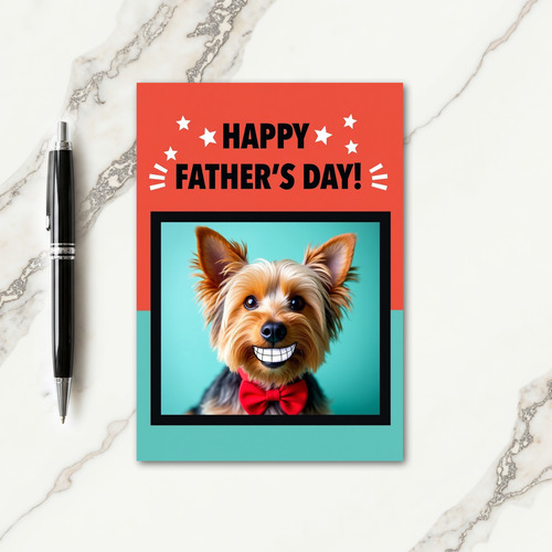 Smiling Dog Fathers Day Photo Card