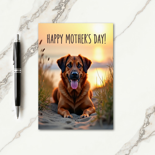 Smiling Dog Mothers Day Card