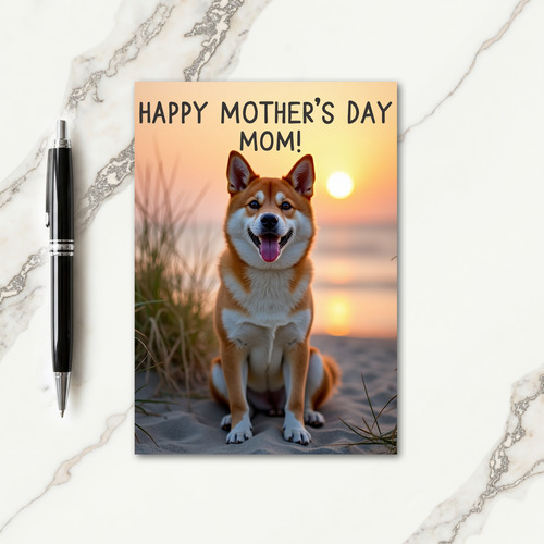 Smiling Dog Mothers Day Mom Card