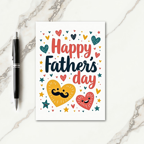 Smiling Fathers Day Art Card