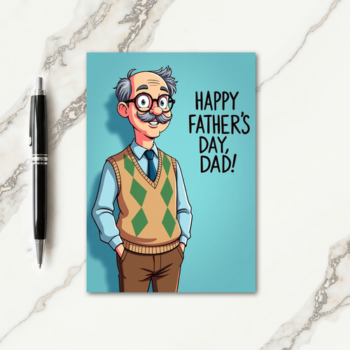 Smiling Fathers Day Figure Card