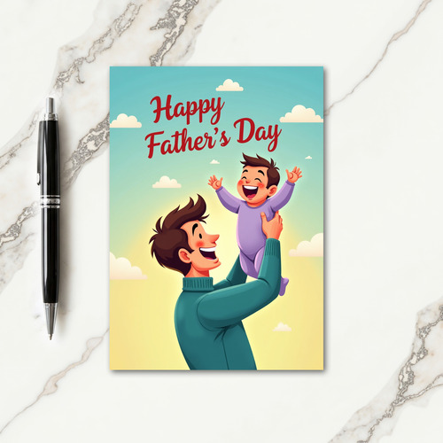 Smiling Fathers Day Scene Card