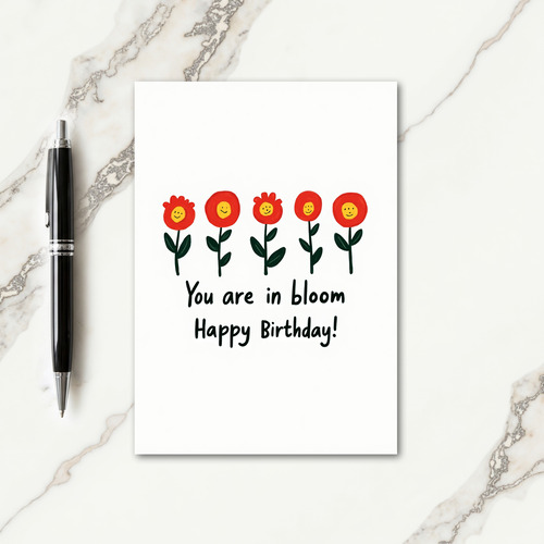 Smiling Flowers Birthday Card