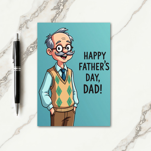 Smiling Grandfather Fathers Day Card