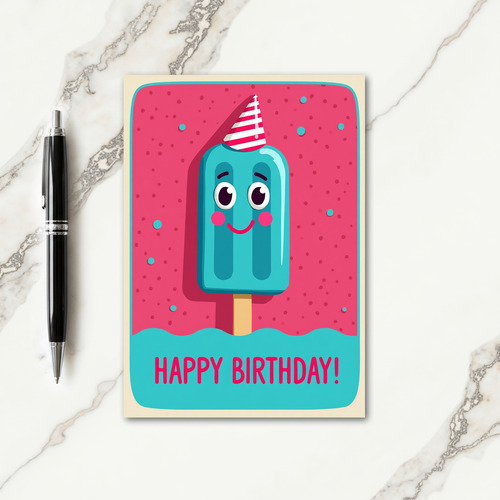 Smiling Ice Pop Birthday Card