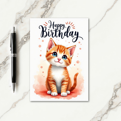 Smiling Kitten Birthday Card