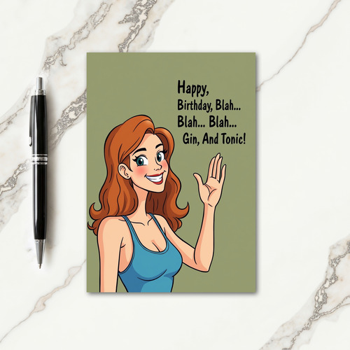 Smiling Lady Birthday Card