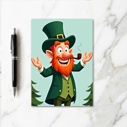 Smiling Leprechaun Scene Card