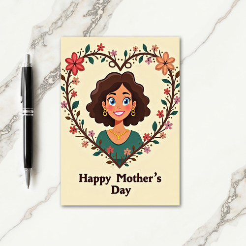 Smiling Mom Portrait Day Card
