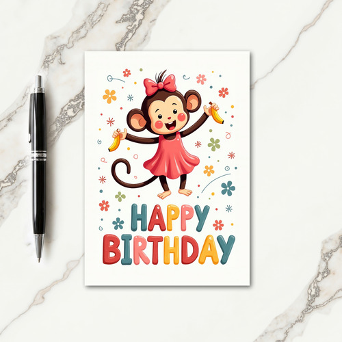 Smiling Monkeys Birthday Card
